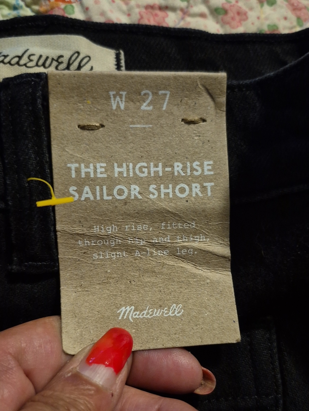 Madewell Black High-Rise Sailor Patch Pocket Jean Shorts Sz.27 NWT - Picture 6 of 7